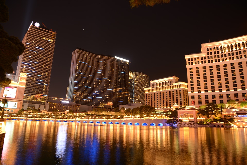 Exterior views of the Bellagio Casino on the strip