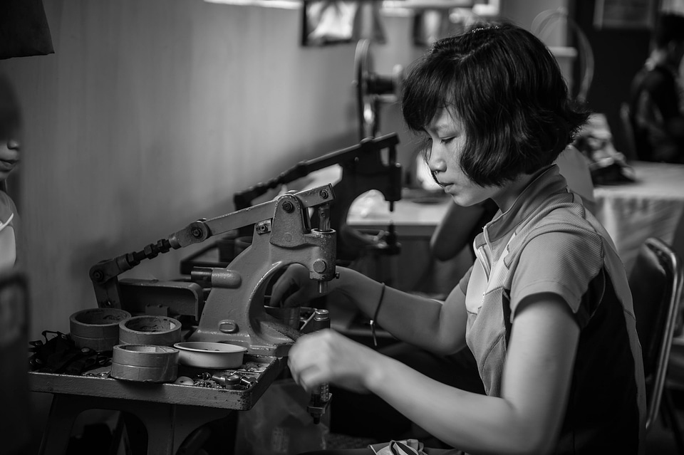 Woman working in North Korea