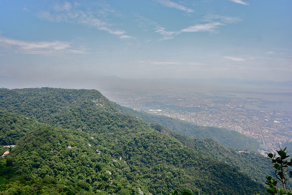 Aerial view of Rio de Janeiro city skyline in Brazil