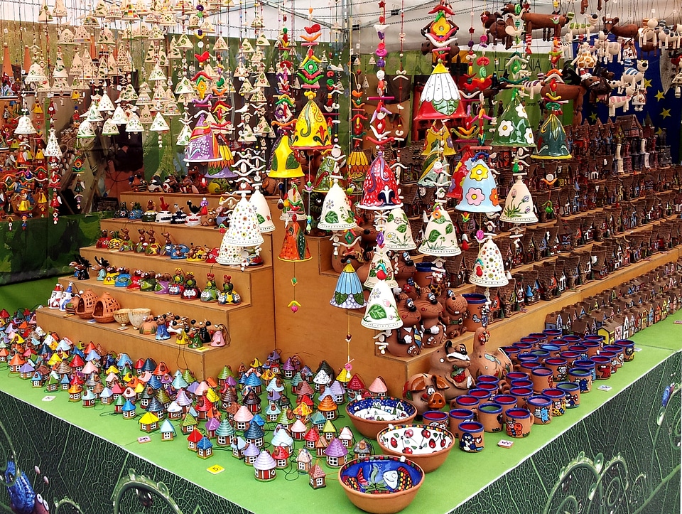 Colorful market ornaments