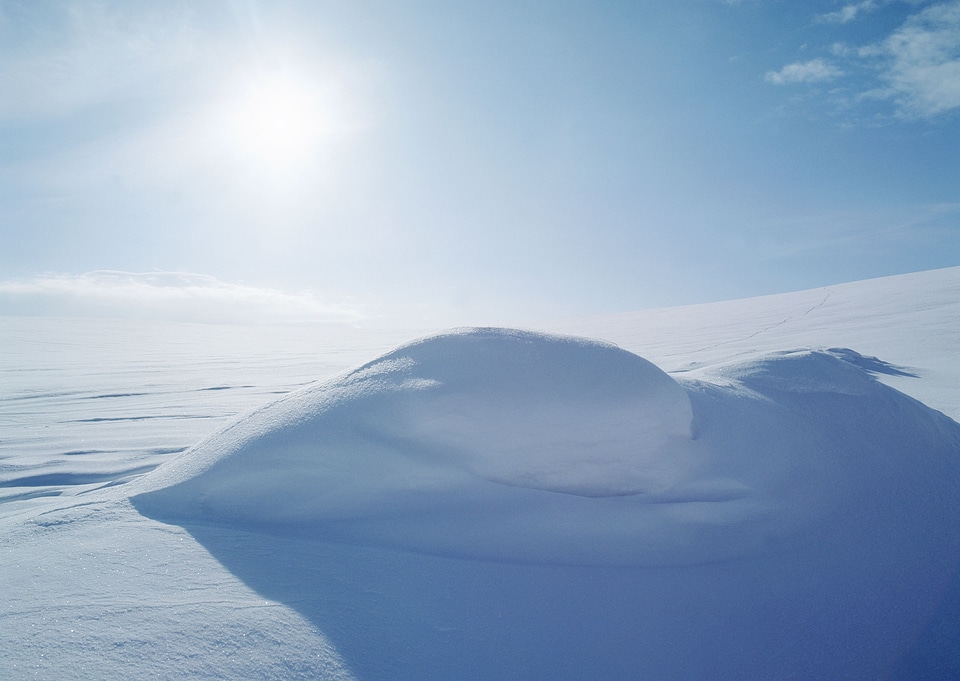 snowy landscape lit by the sun valley