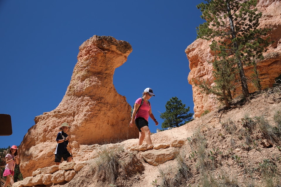 Hikers on the Queens Garden Trail Bryce Canyon National Park