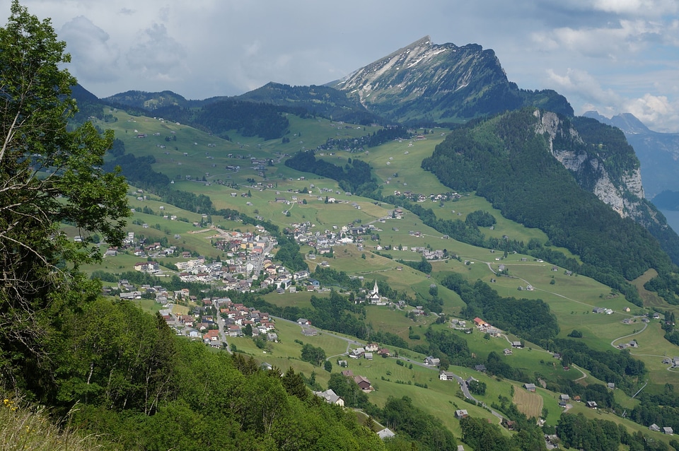 small village in Durschlegi, Amden, Switzerland