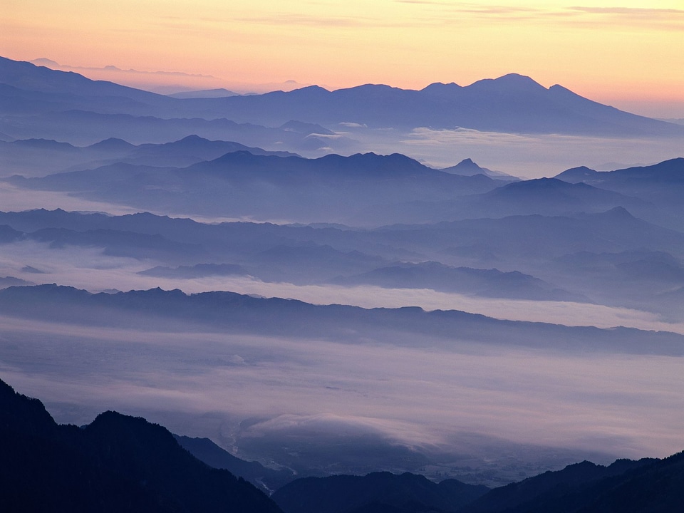 Beautiful landscape in the mountains at sunshine and cloud