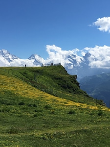 Trekking trail along the mer de glace in Chamonix Mont Blanc