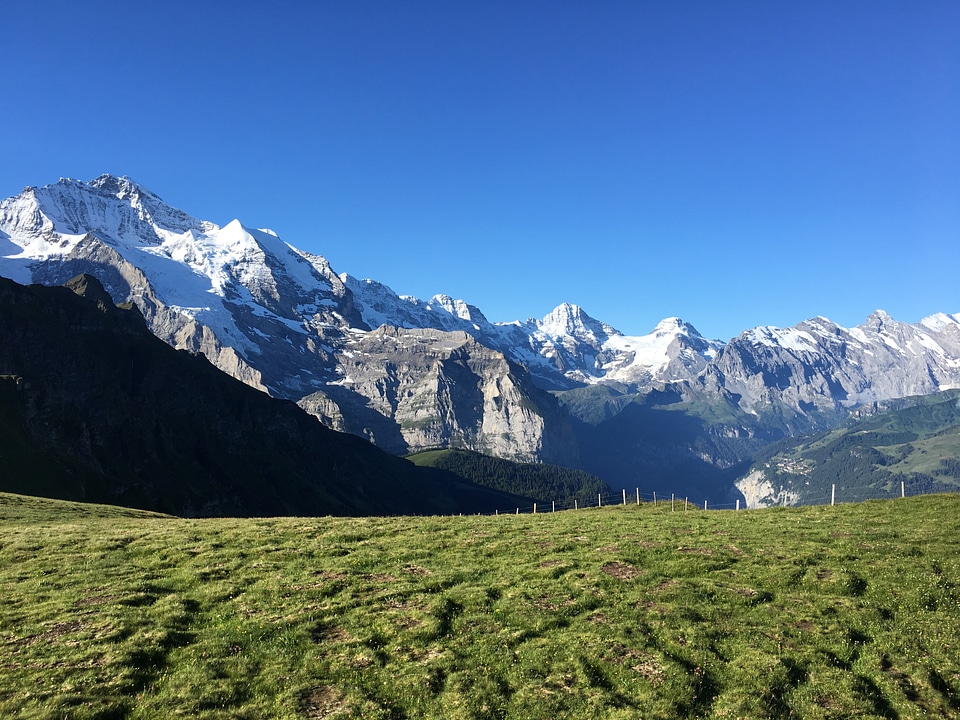 Trekking trail along the mer de glace in Chamonix Mont Blanc