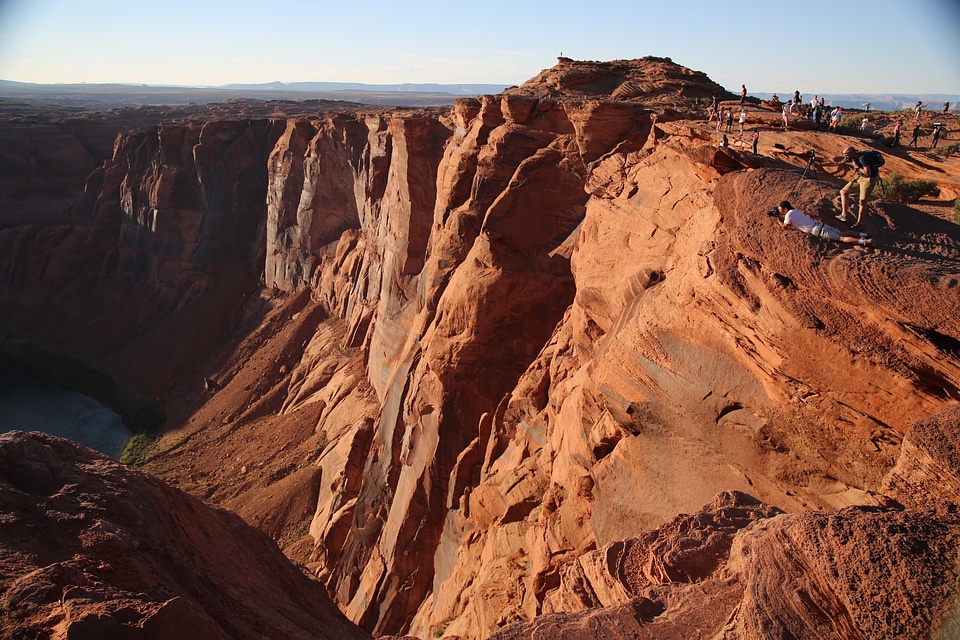 People waiting for sunset at Horseshoe Bend