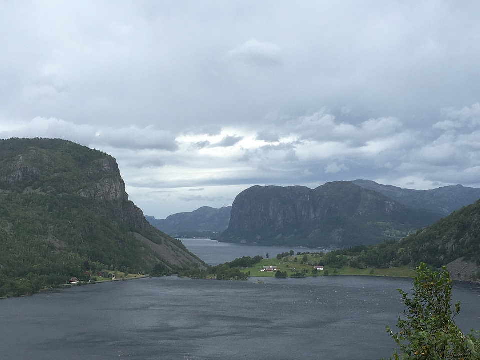 The trail to Troll's Tongue rock in Hordaland county Norway
