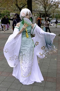 Charming Asian girl in japanese costume