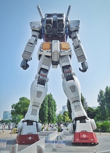 Statue of Gundam at DivercCity Tokyo Plaza in Tokyo photo
