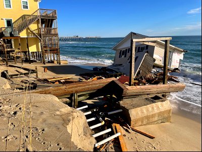 Collapsed house in Rodanthe, NC 02-09-2022 photo