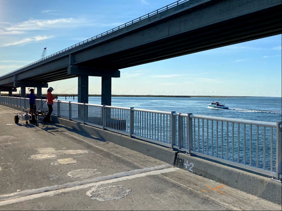 Anglers on the Bonner Bridge Pier