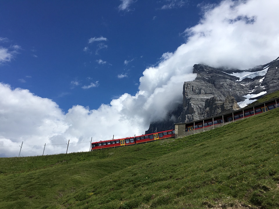 Famous electric red tourist train