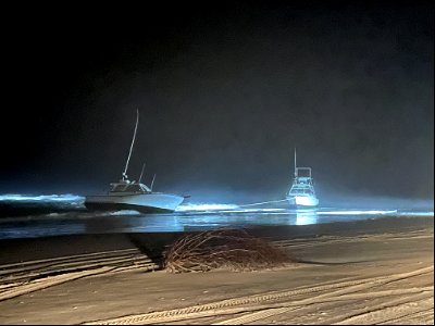 Two grounded vessels near Oregon Inlet on Feb. 2, 2022