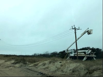 Pole Road - Tideland EMC crew removing pole 03-24-2020
