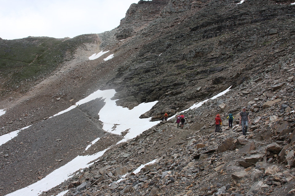 A group of friends on a hiking Banff National Park