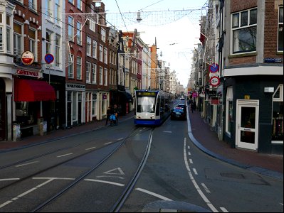 Streetview Amsterdam: tram in Utrechtsestraat photo