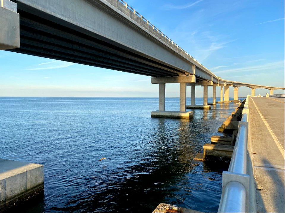 Bonner Bridge Pier looking over side 10-01-2021