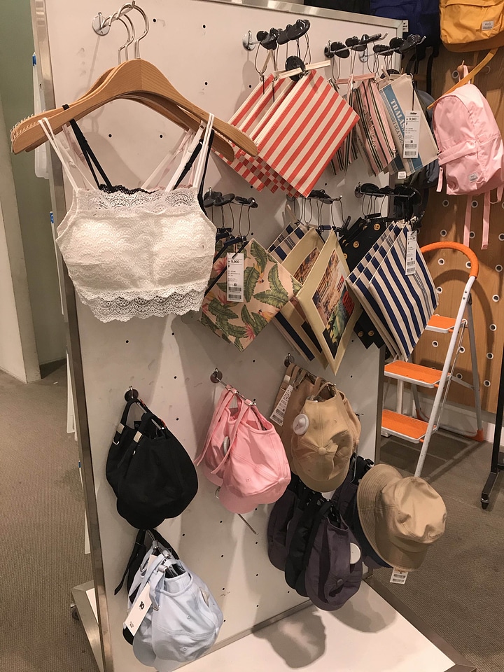 Fashionable clothes in a boutique store in Korea