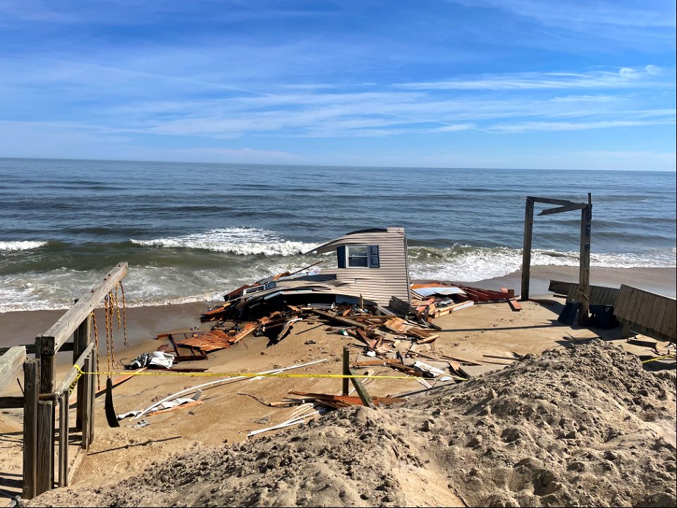 Collapsed house on early afternoon of Feb. 11, 2022 photo