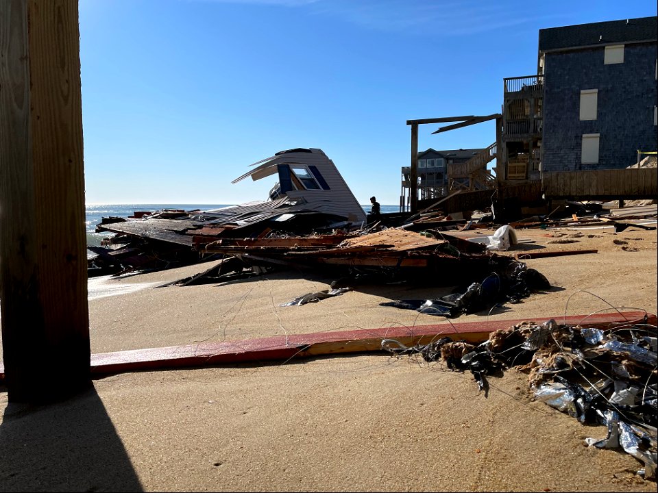 Collapsed house on the morning of Feb. 11, 2022 photo