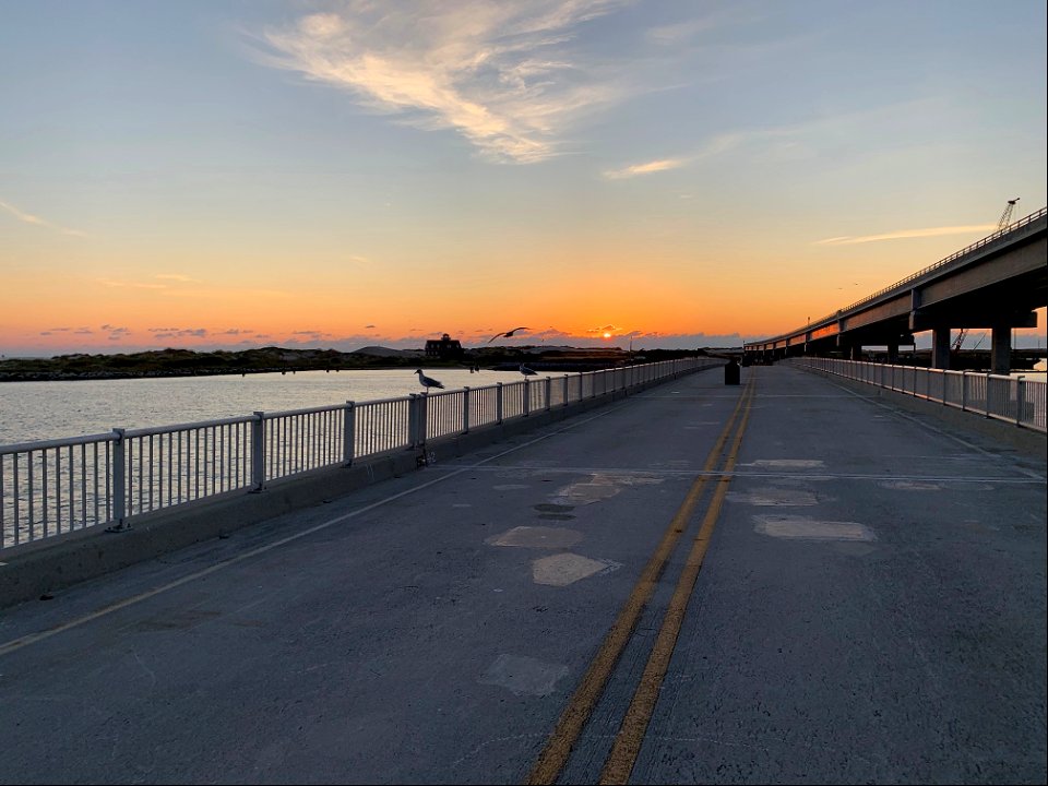 Sunrise on opening day morning at Bonner Bridge Pier