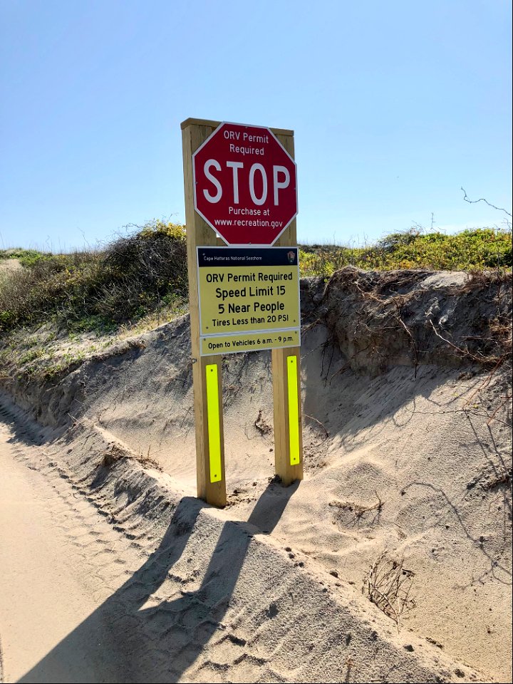 New ORV sign at Ramp 2