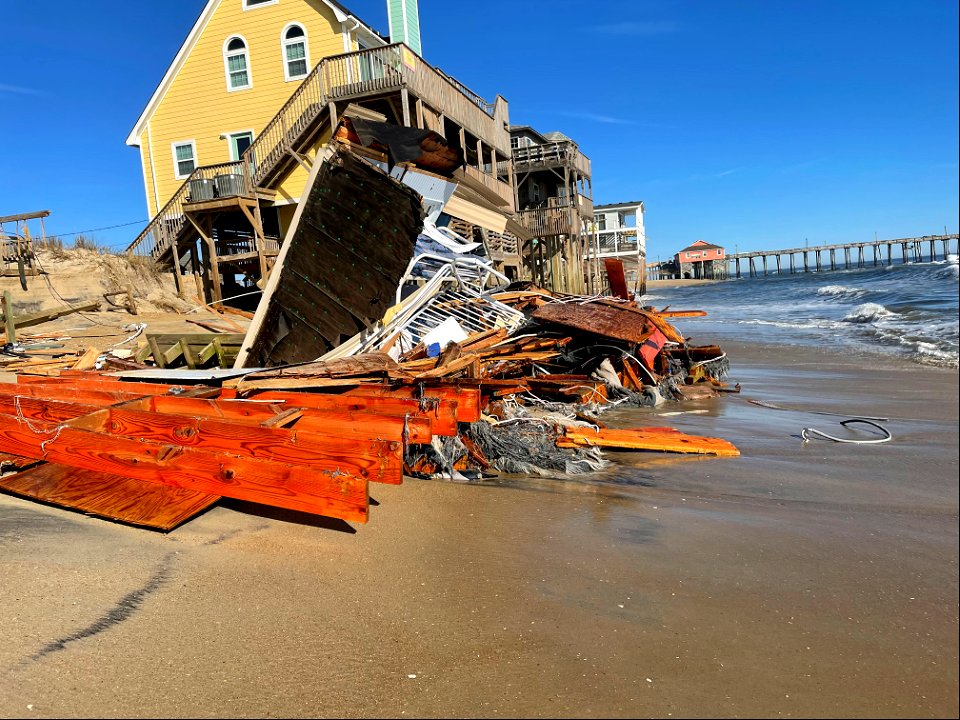 Collapsed house on morning of Feb. 11, 2022 photo