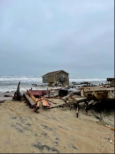 Collapsed house at 24265 Ocean Dr, Rodanthe, NC 05-10-2022