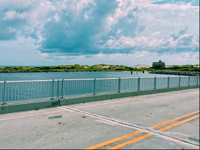 Bonner Bridge Pier looking toward Oregon Inlet Life-Saving Station