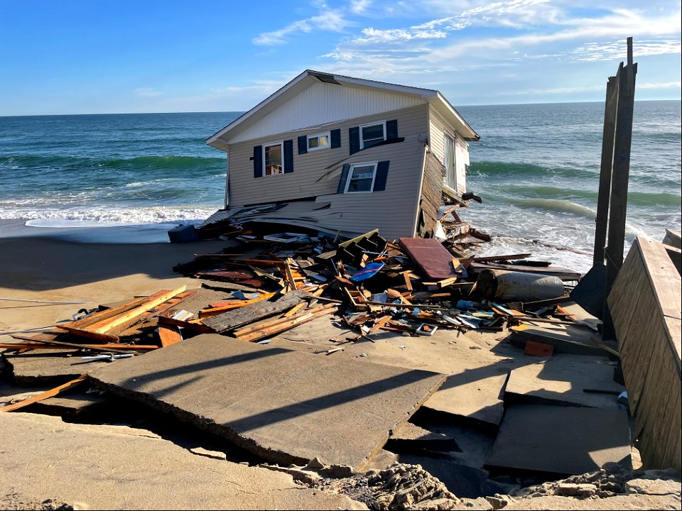 Collapsed house in Rodanthe, NC 02-09-2022 photo