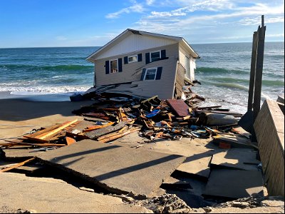 Collapsed house in Rodanthe, NC 02-09-2022 photo