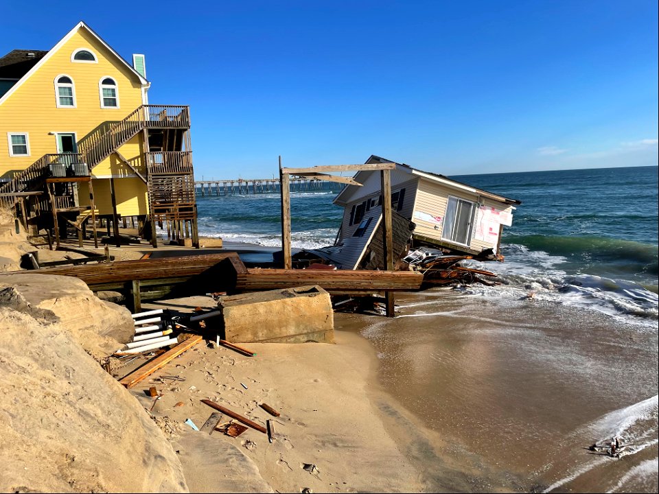 Collapsed house in Rodanthe looking north 02-09-2022 photo