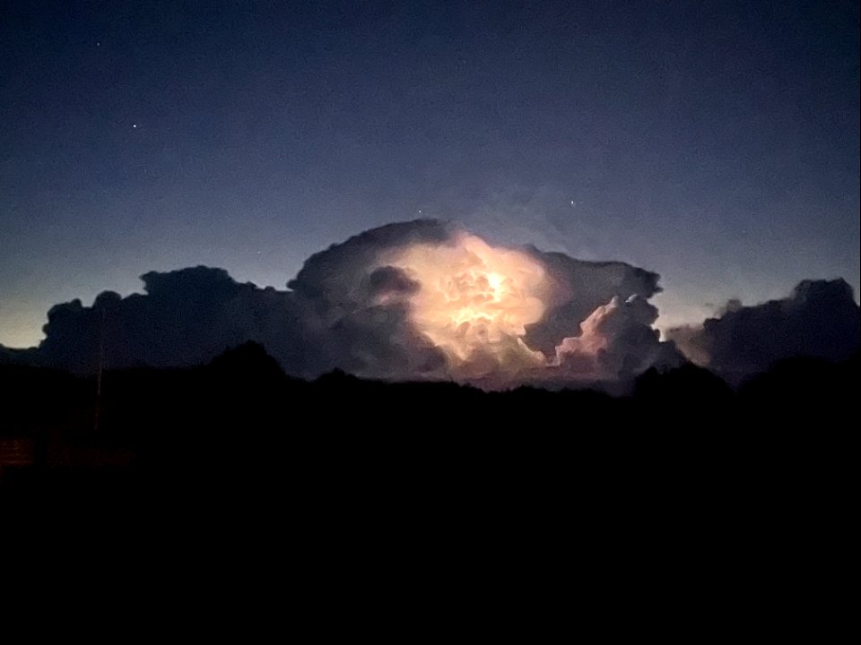 Thunderstorm offshore Buxton Monday, Dec. 6 near Buxton Ranger Station