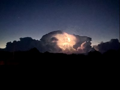 Thunderstorm offshore Buxton Monday, Dec. 6 near Buxton Ranger Station