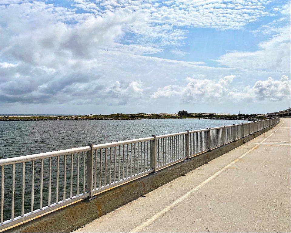 Bonner Bridge Pier looking toward Oregon Inlet Life-Saving Station