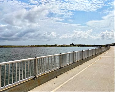 Bonner Bridge Pier looking toward Oregon Inlet Life-Saving Station