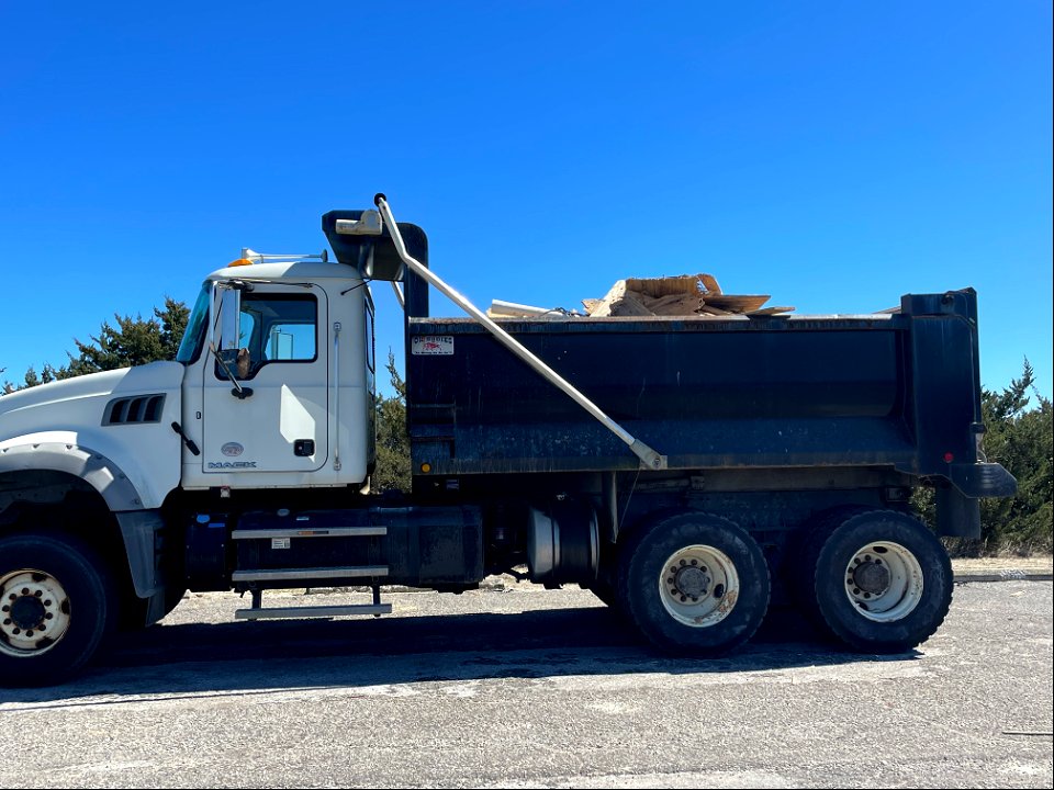 Dump truck full of debris photo