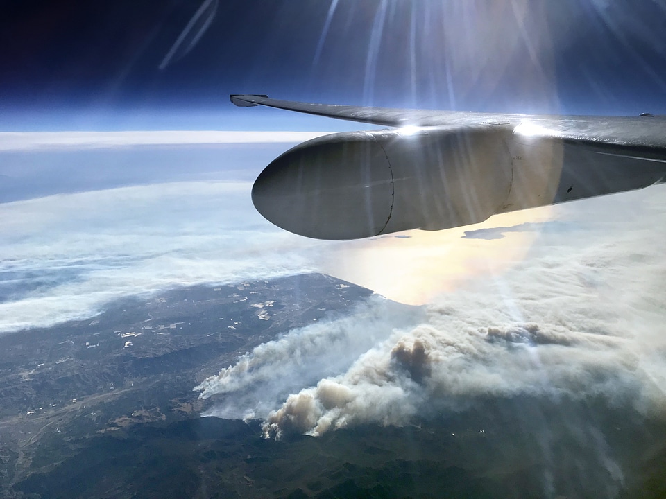 Science Aircraft Flies Over Thomas Fire in California