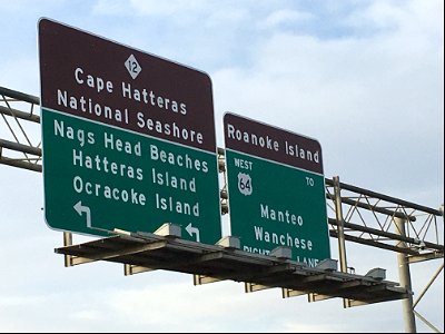 Cape Hatteras National Seashore highway sign