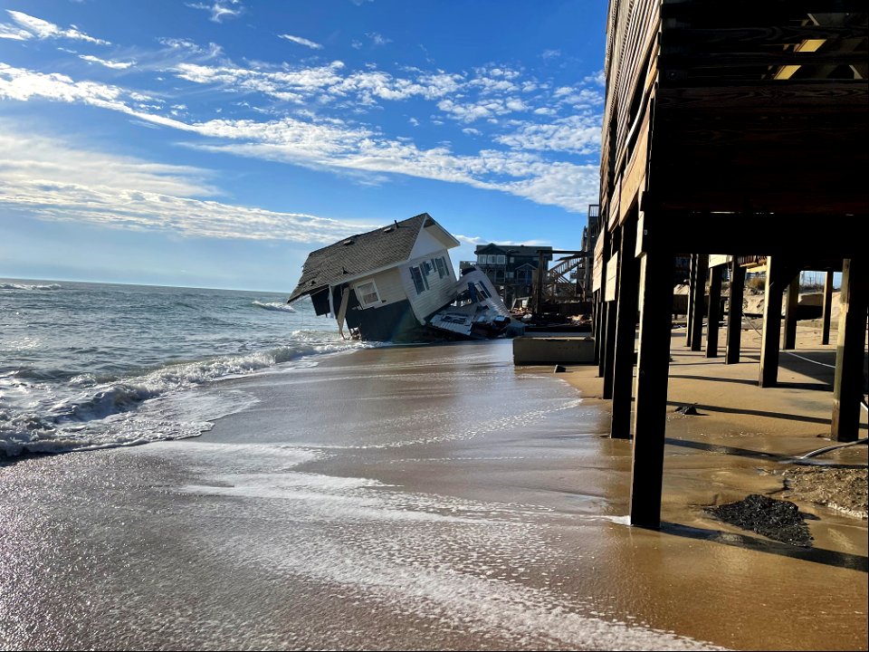 Collapsed house in Rodanthe, NC 02-09-2022 photo