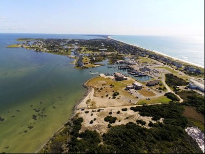 View from south end of Hatteras Island looking north