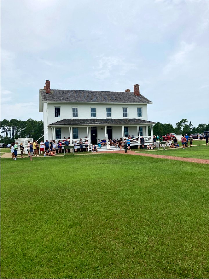 Educational program outside the Bodie Island Double Keepers Quarters