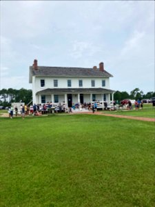 Educational program outside the Bodie Island Double Keepers Quarters