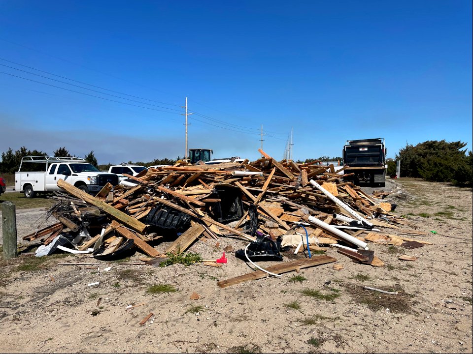 Debris staging pile at Ramp 23 photo