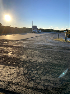 Ocracoke Beach Access parking lot paving project 10-27-2021 photo