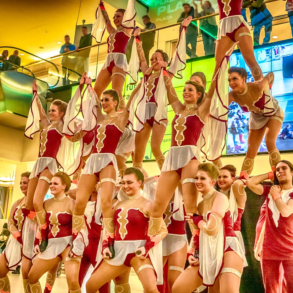 German traditional dance group Funkenmariechen in carnival