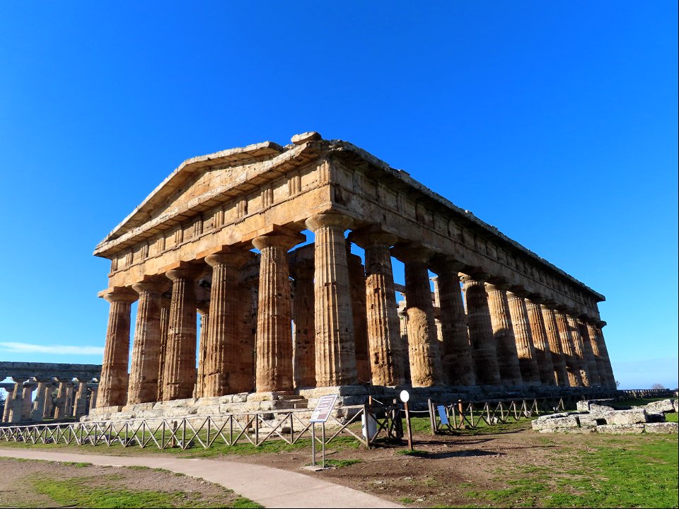 Entry View Temple of Neptune Paestum Itlay