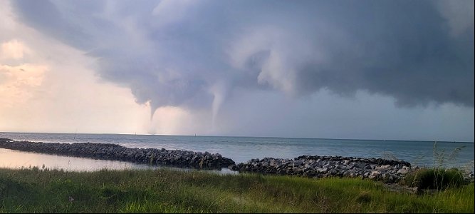 Waterspouts over Pamlico Sound