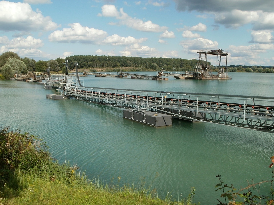 Industrial port along the sea
